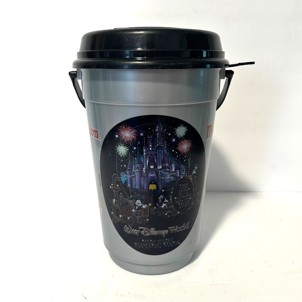 Disney Popcorn Bucket Magic Kingdom Silver Main Street Electrical Parade EX